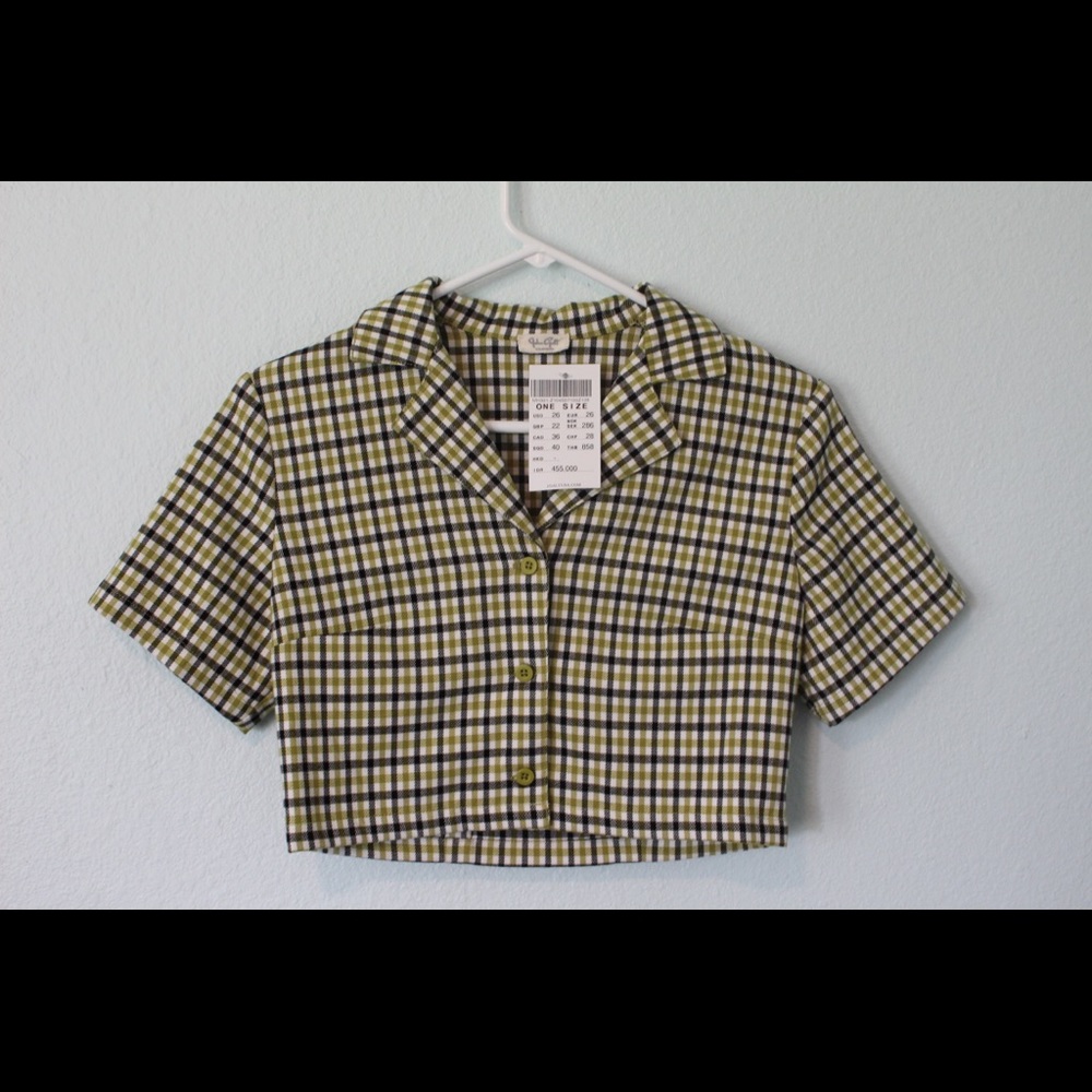 Brandy Melville button down crop top